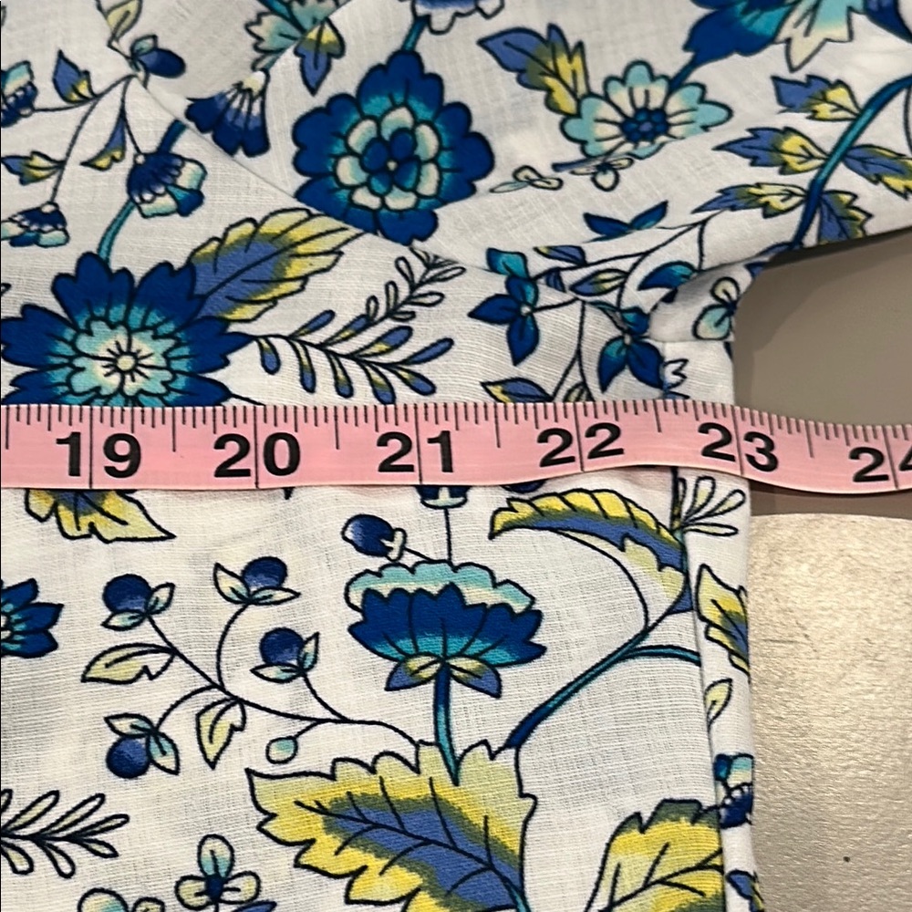 BCX Blue and Yellow Floral Button Down Shirt - Picture 12 of 13